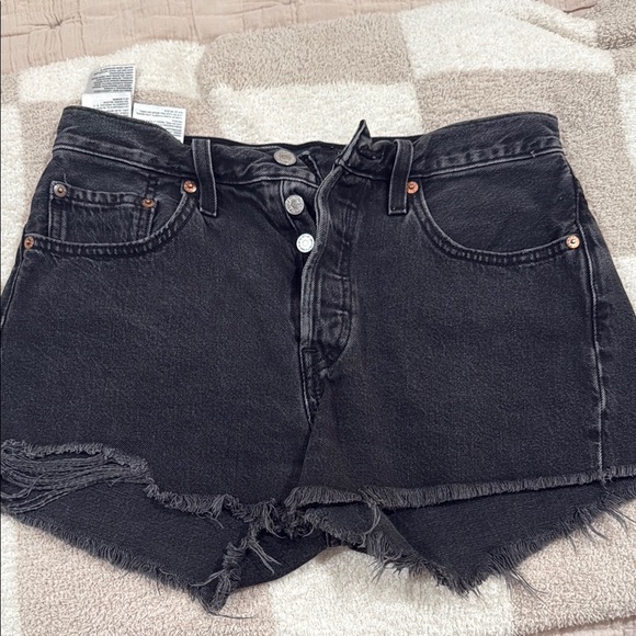 LEVIS Black Denim Women's Shorts - Picture 1 of 4